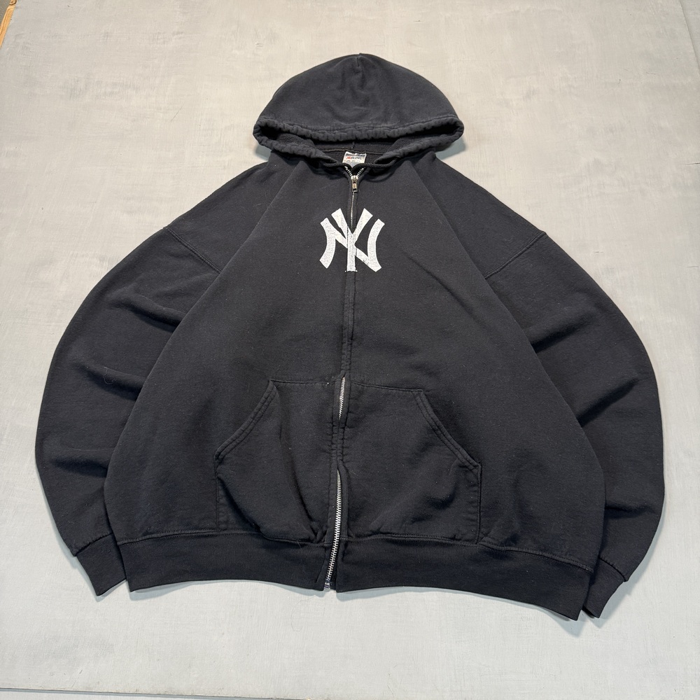 Printed Jerzees Men's NuBlend zip-up hoodie Y2K Black Size 2XL
